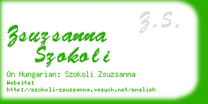 zsuzsanna szokoli business card